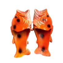 Moteriškos vasarinės žuvies šlepetės - Juokingi madingi sandalai paplūdimiui, laukui, tėvams ir vaikams bei poroms Size 40-41 brown