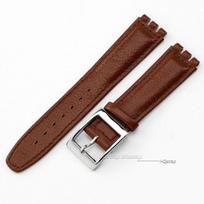 17 mm natūralios odos apyrankė Swatch dirželiui Lychee laikrodžio dirželis Riešo dirželis Rudos spalvos laikrodžio dirželiai Moterys Vyrai Laikrodžio diržo priedai 17mm&no logo brown