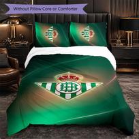 Real Betis Futbolo 3 dalių patalynės komplektas Minkštas antklodės užvalkalų komplektas su pagalvių užvalkalais Spausdintas miegamojo dekoravimo komplektas namams 200cm*200cm