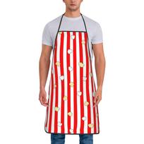 Custom Bib Red And White Striped With Popcorn Apron Men Women Unisex Adult Chef Cooking Kitchen Tablier Cuisine Baking red
