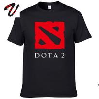 Dota 2 Logo Black T-Shirt L red