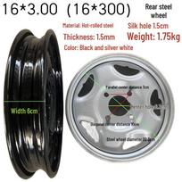 Elektrinis triratis su keturiais ratais, vakuuminės padangos, plieniniai ratlankiai, aliuminio ratlankiai, priekinė ir galinė stebulė 16*2.50/16*3.00 white regular steel wheel