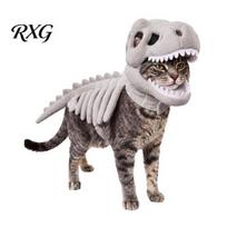 Juokingas katės cosplay kostiumas, augintinio dinozauro skeleto kostiumas, šviečiantis tamsoje 3D drabužis, Helovino reguliuojami drabužiai dinozaurams šunims katėms, šventinis L H