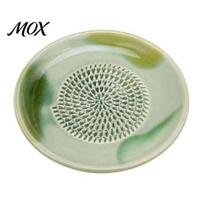 Manual Spice Crusher Ceramic Garlic Grater Plate, Kitchen Grinding Tool for Ginger Spice, Onion Masher Non-Stick Grinder Plate Fruits Vegetables, A žalia