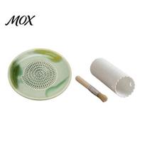 Manual Spice Crusher Ceramic Garlic Grater Plate, Kitchen Grinding Tool for Ginger Spice, Onion Masher Non-Stick Grinder Plate Fruits Vegetables, B žalia
