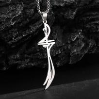 Stainless Steel Knife Pendant Necklace European‑American Personality Fashion Eco‑Friendly Electroplating Unisex Jewelry black