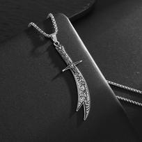 Stainless Steel Knife Pendant Necklace European‑American Personality Fashion Eco‑Friendly Electroplating Unisex Jewelry black