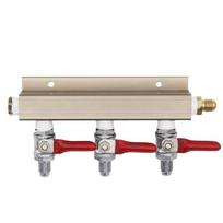Co2 Air Distributor Gas Manifold Splitter 1/4 MFL Ball Valve with Check Valve 1/4 MFL Inlet Homebrewing Kegging