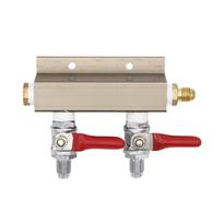 Co2 Air Distributor Gas Manifold Splitter 1/4 MFL Ball Valve with Check Valve 1/4 MFL Inlet Homebrewing Kegging beige