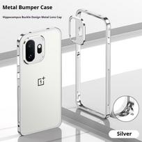 Itin plonas aliuminio rėmelis Metalinis buferio dėklas OnePlus 15T 15R 15 13R 13 13T 13S ACE 6 6T Nord5 telefonams su metaliniu objektyvo apsauginiu dangteliu aluminum&Case & Camera Protector&OnePlus 15 white