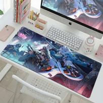 Zenless Zone Zero žaidimų pelės kilimėlis 90x40cm Kompiuterio žaidėjo klaviatūros mielas HD anime pelės kilimėlis Hoshimi Miyabi Neslystantis biuro stalo kilimėlis 30cmx60cm(11.8x23.6inch) gray