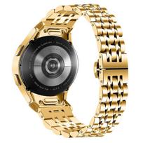 For Samsung Galaxy Watch7 44mm 40mm Metal Watch Band 7-Beads Strap with Quick Release Connector - Go less black