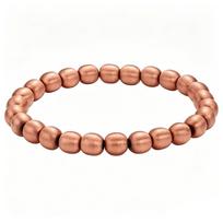 Lygūs karoliukai Gryno vario apyrankė Gryno vario apyrankė su karoliukais Vario karoliukų apyrankė Moterims Vyrams 8mm brown
