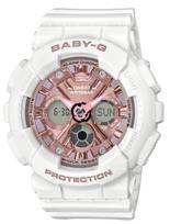 CASIO Baby-G BA-130-7A1JF Watch, White, Women's Shock-Resistant, 20 ATM Water Resistant, World Time gray