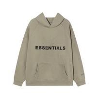 Essentials Silikoninis 3D raidžių Fleece gobtuvas Unisex Dydžio Laisvas Kasdienis Megztinis Žieminiai Gatvės Drabužiai Medium chaki