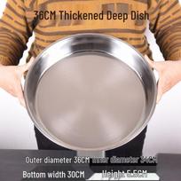 Nerūdijančio plieno pagilintas padavimo padėklas - 36-58 cm apvalus žuvies lėkštė Deepened Stainless Steel Cake Plate white