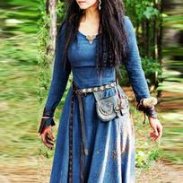 Retro Vintažinė Viduramžių Renesanso Suknelė Cosplay Kostiumas Tunika Vikingų Rangeris Elfas Moteriška Keltų Vikingų Helovinas S mėlyna
