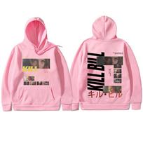 Classic Vintage Action Movie Kill Bill Double Sided Print Hoodie Quentin Tarantino Hoodies Men Women Sweatshirt M pink