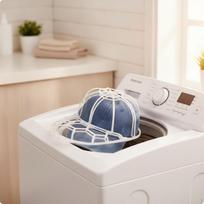 Baseball Cap Washer ShapeRetaining Hat Washing Cage MachineFriendly Shaping Rack for Families, balta