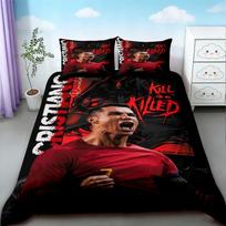 Cristiano Ronaldo Duvet Cover Football CR7 Bedding Set for Comfortable and Breathable Bedroom Fan Gifts Queen King EU Single 135*200cm/53x79in 3pcs