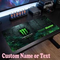 Monster Energy Customized Name Text Mouse Pad, Large Desk Mouse Mat Personalized Home Office Present 30cmx80cm