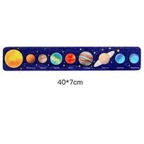 8 planetų Saulės sistema medinis dėlionė Montessori Saulės sistemos dėlionė žaislas vaikams medinės planetos dėlionės lenta žaidimas žaislas astronomija edukacinis mokymasis blue