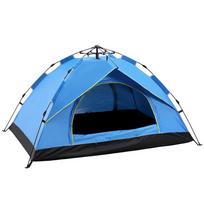 3–4 asmenų vandeniui atspari automatinė greitai atidaroma kempingo lauko palapinė Lengva akimirksniu sumontuojama Patogus kelionės kuprinės stogas nuo saulės Kelioninė apsauga nuo UV spindulių 3 spalvų mėlyna
