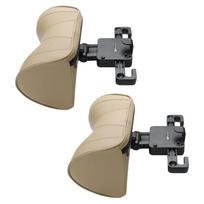 Leather Car Headrest Neck Pillow Adjustable Angle Car Seat Headrest Pillow with Hook for Head Pain Relief Carsickness 2Pcs Leather Beige