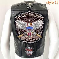 Europos Harley motociklo liemenė Odinė liemenė jojimo striukė Vyriška odinė pečiai Bio Green Magic siuvinėjimo ženklelio dizainas XL black