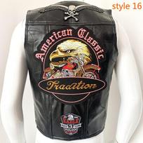Europos Harley motociklo liemenė Odinė liemenė jojimo striukė Vyriška odinė pečiai Bio Green Magic siuvinėjimo ženklelio dizainas XL gray