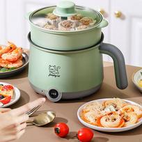 Elektrinis puodas su garlaiviu buitiniais makaronais makaronų koldūnams Pilkai žalias kepsnys gray green beige