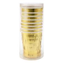 Iš popieriaus vienkartiniai puodeliai 8 vnt. Gold Fringe Party – Meri Meri