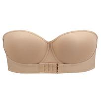 Push Up liemenėlė moterims Seksuali liemenėlė be petnešėlių besiūlė vestuvinė liemenėlė Seksualūs apatiniai nematomi apatiniai BCD taurė 36B smėlis