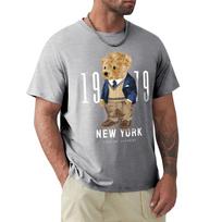 New York 1979 Cute Teddy Bear T Shirt Harajuku Short Sleeve T-shirt 100% Cotton Graphics Tshirt Tops XXL dramblio kaulas