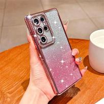 Blizgantis dėklas Samsung Galaxy S25 Edge S23 Ultra S24 FE A56 A36 A26 A16 A55 A35 A25 A15 A54 A34 A14 dangtelis iPhone 16 15 Pro Max 14 Plus 13 12 iPhone 16 ProMax rožinė