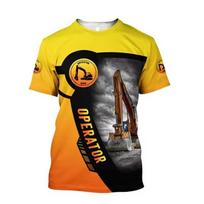 Kasimo technika Grafinis vyriškas mados marškinėlis trumpomis rankovėmis Operatorius Darbo drabužis Marškinėlis 3D spausdintas Streetwear Vyriški viršutiniai drabužiai XS yellow
