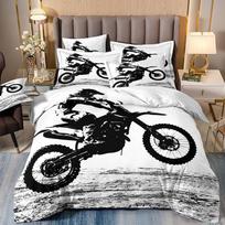 Vienos paklodės komplektas vaikams, berniukams, paaugliams, su motociklo 3D visureigio spaudiniu, miegamojo dekoracija 135x200cm 2pcs&Duvet Cover