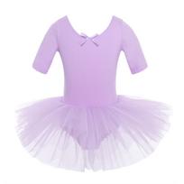 Vaikų mergaičių vakarėlis Tiulis baleto šokių apranga Gimnastika Trikota Šokanti Tutu suknelė Balerinos kostiumas 4-5 Years violetinė