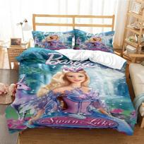 Barbie Animacinis Anime Mielas Visų Sezonų Antklodės Užvalkalas Antklodė Patalynės Komplektas Minkštas Antklodės Užvalkalas ir Pagalvės Užvalkalas Viengulis/Dvigulis/Karalienės Dydžio/Karališko Dydžio 135x200cm 2pcs