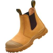 Chelsea Men's Safety Shoes – Anti-smash, Anti-puncture, Suede Upper, Rubber Outsole, Non-slip, Wear-resistant, Durable. Top Layer Suede Yellow; 40 brown