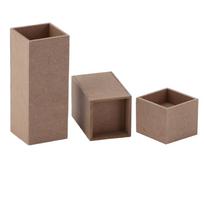 3pcs Candle Holders Wooden Quadrate Rustic Natural Candlestick for Home Festivals Party Decoration GiftQuadrate Hole brown