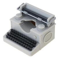 Miniatiūrinis retro rašomoji mašinėlė Ornamentas Vintažinis dizainas Lėlių nameliams Dekoras Kolekcionuojami daiktai Ir Kūrybiniai projektai gray