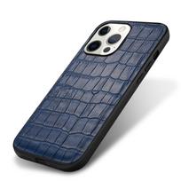Prabangus tikros krokodilo odos dėklas, skirtas iPhone 15 16 14 13 11 12 Pro Max 7 8 Plus X XR XS, smūgiams atsparus dangtelis For iPhone 14 mėlyna