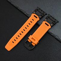 Rubber Band for Apple Watch Ultra 3 2 49mm Series 11 10 9 8 7 se 6 Titanium Orange Silicone Strap for iWatch 49mm 45mm 46mm 44mm 44mm black
