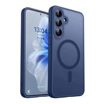 Prabangus matinis permatomas magnetinis belaidžio įkrovimo dėklas, skirtas Samsung Galaxy A16 A36 A26 A06 A55 A35 A25 A15 A05 5G Magsafe dangtelis Galaxy A15 5G mėlyna