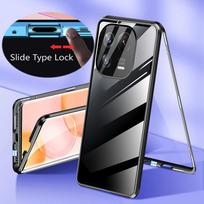 360 Metalinis magnetinis dėklas skirtas XiaoMi Mi 11 14 Ultra 13T 11 14T 15 Pro 14 Civi Dvigubo šoninio stiklo permatomas užsegamas telefono dėklas For XiaoMi 15 Pro juoda
