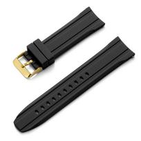 Silikoninis dirželis 20mm 22mm Guminis laikrodžio apyrankė Rolex Seiko apyrankei Greito atsegimo Atsparus vandeniui Universalus apyrankė Vyrams Moterims 22mm black