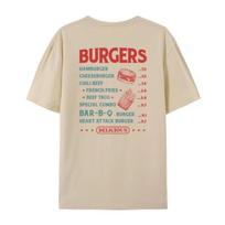 Women 90s Retro Burger Back Print TShirt Vintage Grunge Streetwear Graphic Tees Oversized Foodie T Shirt Unisex Fashion Clothes 4XL beige
