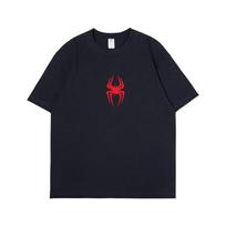 Marvel Žmogus-voras T-shirtis iš kryžminio matmens visatos, Unisex Animacinis raštas Trumpomis rankovėmis Laisvas medvilninis viršus Apranga XXXL black