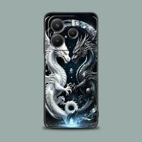 Telefono dėklas Xiaomi Redmi 15C 14C 12C 13C Redmi Note 15 14 13 12 11 10 Pro Plus 5G 12S Silikoninis dangtelis Mielas Juodas Baltas Drakonas Redmi Note 13 5G